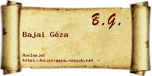 Bajai Géza névjegykártya
