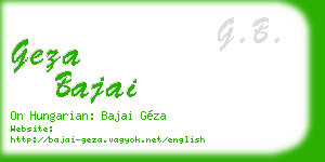 geza bajai business card
